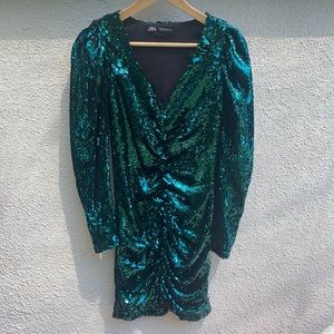 Green Sequin Dress, XS